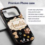 Jungle Animals Lion Meerkat Toucan Boar on Black Custom Name Protective Phone Case Mobile Cover Durable Everyday Smartphone Shock Resistant