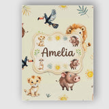 Personalised Name Jungle Animals Lion Custom Modern Room Accent Creative Decorator Style Canvas Wall Art Print Decor Picture Ready to Hang