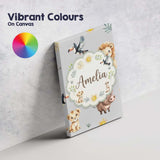 Personalised Name Jungle Animals Lion Custom Modern Room Accent Creative Decorator Style Canvas Wall Art Print Decor Picture Ready to Hang