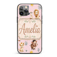 Jungle Animals Lion Meerkat Toucan Boar on Dusty Custom Name Protective Phone Case Mobile Cover Durable Everyday Smartphone Shock Resistant