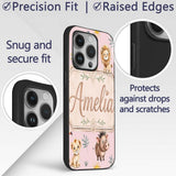 Jungle Animals Lion Meerkat Toucan Boar on Dusty Custom Name Protective Phone Case Mobile Cover Durable Everyday Smartphone Shock Resistant