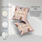 Custom Name Jungle Animals Lion Meerkat Toucan on Dusty Seamless Square Filled Cushion Throw Pillow Sofa Bed Home Decor Zip Washable UK Made
