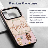 Jungle Animals Lion Meerkat Toucan Boar on Dusty Custom Name Protective Phone Case Mobile Cover Durable Everyday Smartphone Shock Resistant