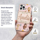 Jungle Animals Lion Meerkat Toucan Boar on Dusty Custom Name Protective Phone Case Mobile Cover Durable Everyday Smartphone Shock Resistant
