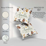 Custom Name Jungle Animals Lion Meerkat Toucan on Light Seamless Square Filled Cushion Throw Pillow Sofa Bed Home Decor Zip Washable UK Made