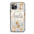 Baby Safari Animals Leopard Tiger Lion on Soft Custom Name Protective Phone Case Mobile Cover Durable Everyday Smartphone Shock Resistant