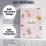 Personalised Name Forest Animals Bear Deer Custom  Unique Gift Idea Elegant Feature Canvas Wall Art Print Decor Picture Ready to Hang