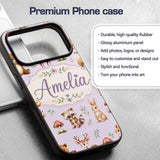 Forest Animals Deer Bear Fox Owl Raccoon on Soft Custom Name Protective Phone Case Mobile Cover Durable Everyday Smartphone Shock Resistant