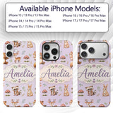 Forest Animals Deer Bear Fox Owl Raccoon on Soft Custom Name Protective Phone Case Mobile Cover Durable Everyday Smartphone Shock Resistant