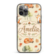 Woodland Fox with Trees Leaves Mushrooms Soft Custom Name Protective Phone Case Mobile Cover Durable Everyday Smartphone Shock Resistant