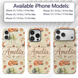 Woodland Fox with Trees Leaves Mushrooms Soft Custom Name Protective Phone Case Mobile Cover Durable Everyday Smartphone Shock Resistant
