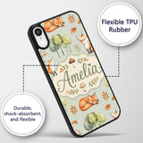 Woodland Fox with Trees Leaves Mushrooms Soft Custom Name Protective Phone Case Mobile Cover Durable Everyday Smartphone Shock Resistant