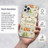 Woodland Fox with Trees Leaves Mushrooms Soft Custom Name Protective Phone Case Mobile Cover Durable Everyday Smartphone Shock Resistant