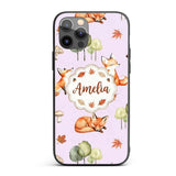Woodland Fox with Trees Leaves Mushrooms Soft Custom Name Protective Phone Case Mobile Cover Durable Everyday Smartphone Shock Resistant