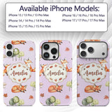 Woodland Fox with Trees Leaves Mushrooms Soft Custom Name Protective Phone Case Mobile Cover Durable Everyday Smartphone Shock Resistant