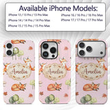 Woodland Fox with Trees Leaves Mushrooms Soft Custom Name Protective Phone Case Mobile Cover Durable Everyday Smartphone Shock Resistant