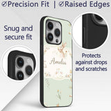 Watercolor Bunny Floral Meadow Printed Design Custom Name Protective Phone Case Mobile Cover Durable Everyday Smartphone Shock Resistant
