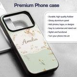 Watercolor Bunny Floral Meadow Printed Design Custom Name Protective Phone Case Mobile Cover Durable Everyday Smartphone Shock Resistant