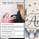 Cute Baby Bats Flying with Stars Soft Beige Background Seamless  Personalised Custom Name Super Soft Fleece Blanket Bed Sofa Throw