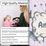 Cute Baby Bats Flying with Stars Soft Lavender Background Seamless  Personalised Custom Name Super Soft Fleece Blanket Bed Sofa Throw