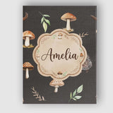 Personalised Name Woodland Hedgehogs with Custom  Unique Gift Idea Elegant Feature Canvas Wall Art Print Decor Picture Ready to Hang