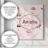 Personalised Name Woodland Hedgehogs with Custom  Unique Gift Idea Elegant Feature Canvas Wall Art Print Decor Picture Ready to Hang