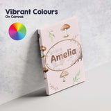 Personalised Name Woodland Hedgehogs with Custom  Unique Gift Idea Elegant Feature Canvas Wall Art Print Decor Picture Ready to Hang