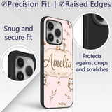 Cute Woodland Owls with Mushrooms Leaves Soft Custom Name Protective Phone Case Mobile Cover Durable Everyday Smartphone Shock Resistant