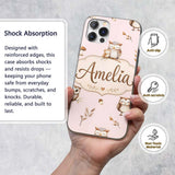 Cute Woodland Owls with Mushrooms Leaves Soft Custom Name Protective Phone Case Mobile Cover Durable Everyday Smartphone Shock Resistant