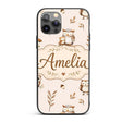 Cute Woodland Owls with Mushrooms Leaves Soft Custom Name Protective Phone Case Mobile Cover Durable Everyday Smartphone Shock Resistant