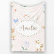 Swan and Ducklings with Flowers Mushrooms Soft Blush Seamless  Personalised Custom Name Super Soft Fleece Blanket Bed Sofa Throw