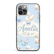 Swan and Ducklings with Flowers Mushrooms Soft Custom Name Protective Phone Case Mobile Cover Durable Everyday Smartphone Shock Resistant