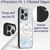 Swan and Ducklings with Flowers Mushrooms Soft Custom Name Protective Phone Case Mobile Cover Durable Everyday Smartphone Shock Resistant