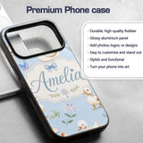 Swan and Ducklings with Flowers Mushrooms Soft Custom Name Protective Phone Case Mobile Cover Durable Everyday Smartphone Shock Resistant
