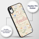 Swan and Ducklings with Flowers Mushrooms Soft Custom Name Protective Phone Case Mobile Cover Durable Everyday Smartphone Shock Resistant