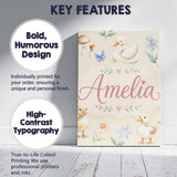 Personalised Name Swan and Ducklings with Custom  Unique Gift Idea Elegant Feature Canvas Wall Art Print Decor Picture Ready to Hang