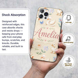 Swan and Ducklings with Flowers Mushrooms Soft Custom Name Protective Phone Case Mobile Cover Durable Everyday Smartphone Shock Resistant