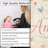 Swan and Ducklings with Flowers Mushrooms Soft Olive Seamless  Personalised Custom Name Super Soft Fleece Blanket Bed Sofa Throw
