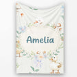 Swan and Ducklings with Flowers Mushrooms Soft Grey Seamless  Personalised Custom Name Super Soft Fleece Blanket Bed Sofa Throw
