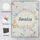 Personalised Name Swan and Ducklings with Custom  Unique Gift Idea Elegant Feature Canvas Wall Art Print Decor Picture Ready to Hang