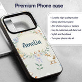 Swan and Ducklings with Flowers Mushrooms Soft Custom Name Protective Phone Case Mobile Cover Durable Everyday Smartphone Shock Resistant
