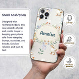 Swan and Ducklings with Flowers Mushrooms Soft Custom Name Protective Phone Case Mobile Cover Durable Everyday Smartphone Shock Resistant