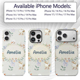 Swan and Ducklings with Flowers Mushrooms Soft Custom Name Protective Phone Case Mobile Cover Durable Everyday Smartphone Shock Resistant