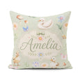 Custom Name Swan and Ducklings with Mushrooms Soft Sage Seamless Square Filled Cushion Throw Pillow Sofa Bed Home Decor Zip Washable UK Made