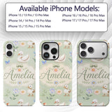 Swan and Ducklings with Flowers Mushrooms Soft Custom Name Protective Phone Case Mobile Cover Durable Everyday Smartphone Shock Resistant