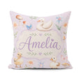 Custom Name Swan and Ducklings with Flowers Mushrooms Soft Lilac Square Filled Cushion Throw Pillow Sofa Bed Home Decor Zip Washable UK Made