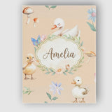Personalised Name Swan and Ducklings with Custom  Unique Gift Idea Elegant Feature Canvas Wall Art Print Decor Picture Ready to Hang