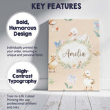 Personalised Name Swan and Ducklings with Custom  Unique Gift Idea Elegant Feature Canvas Wall Art Print Decor Picture Ready to Hang