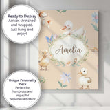 Personalised Name Swan and Ducklings with Custom  Unique Gift Idea Elegant Feature Canvas Wall Art Print Decor Picture Ready to Hang