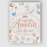 Personalised Name Swan and Ducklings with Custom  Unique Gift Idea Elegant Feature Canvas Wall Art Print Decor Picture Ready to Hang